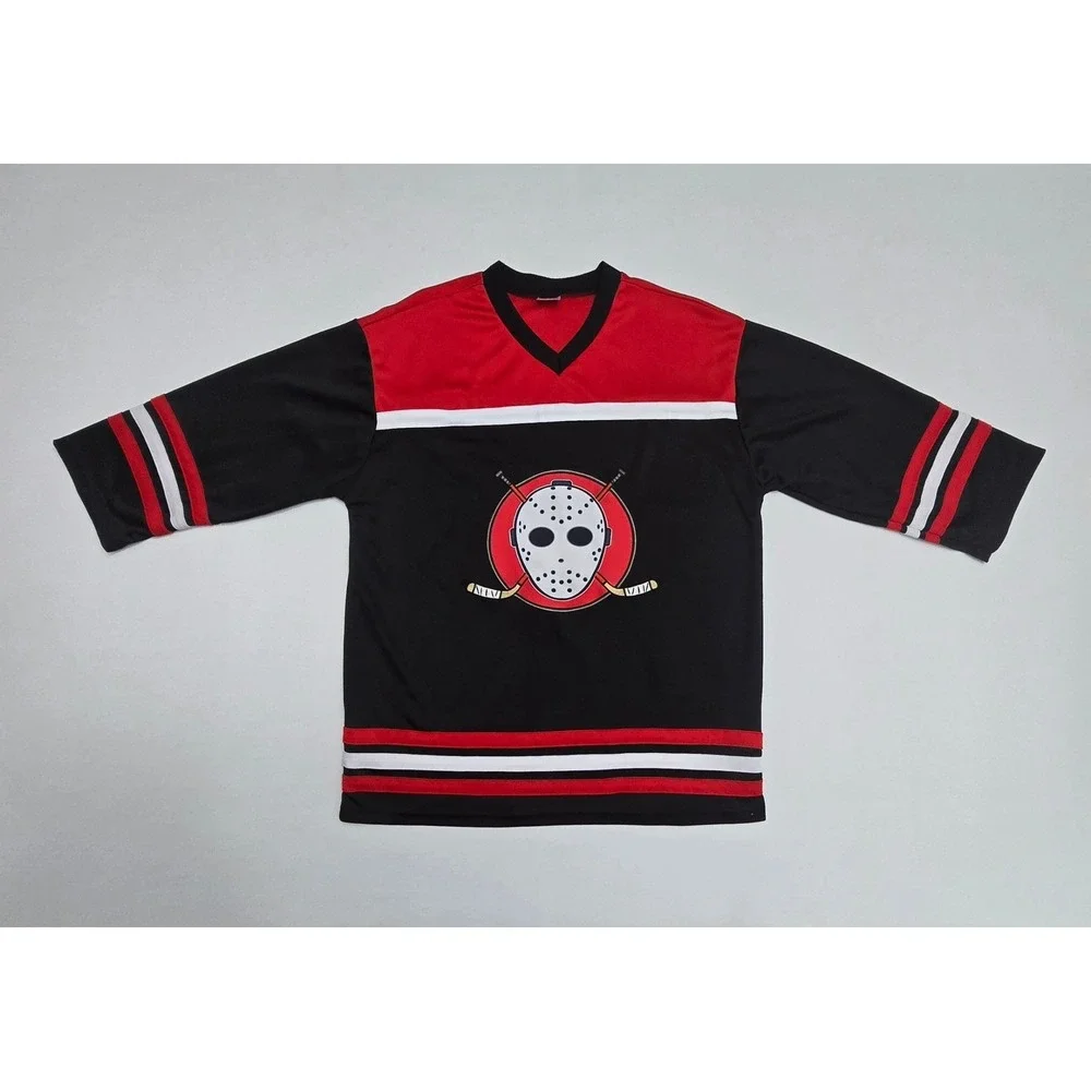 Spirit Friday the 13th Jason Voorhees Hockey Jersey Black Red 31 Horror XL